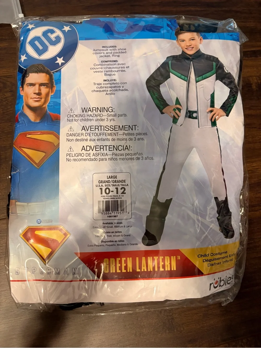 DC Green Lantern Kids Costume - White & Green 10-12